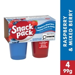 Snackpack Juicy Gels framboise et Fruits des Champs Coupes de Jus de Fruits 4x99.0 g, 0,88 $/100g