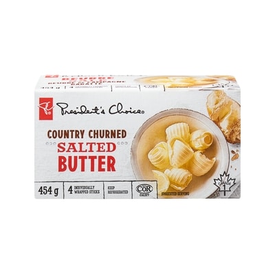 President's Choice Country Churned Salted Butter 454 g, $1.87/100g