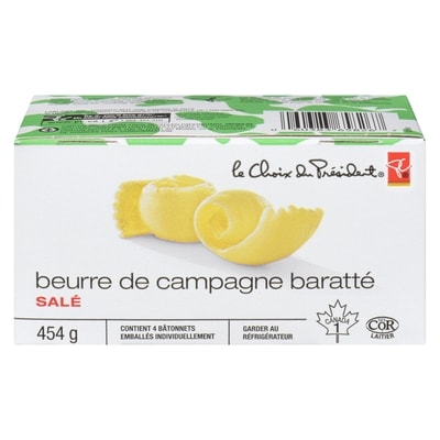 le Choix du Président Beurre salé de campagne baratté 454 g, 1,87 $/100g