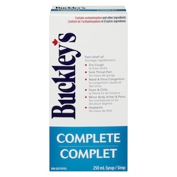 Buckley’s Sirop Complet toux, rhume et grippe avec Anti-mucositès 250 ml, 7,40 $/100ml