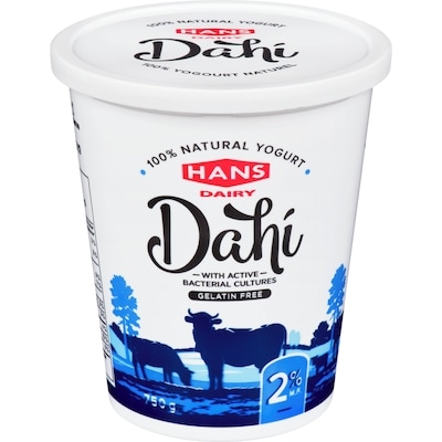Hans Dairy 2% Natural Yogurt    750 g, $0.33/100g