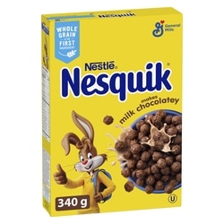 General Mills Nesquik Chocolate Breakfast Cereal, Whole Grains and Fibre 340 g, $1.32/100g