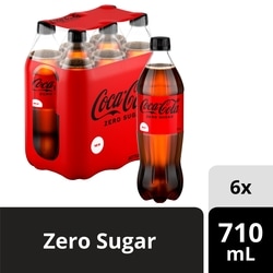 Coca-Cola Cola Zero Sugar Bottles 6x710.0 ml, $0.19/100ml