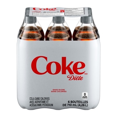 Coca-Cola Cola Diète Bouteilles 6x710.0 ml, 0,16 $/100ml