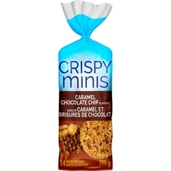 Quaker Crispy Minis Caramel Chocolate Chip Flavour Large Brown Rice Cakes 199 g, $2.26/100g