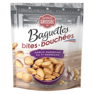Grissol Baguettes Bites Garlic Parmesan 130 g, $3.30/100g
