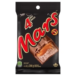 Mars Barres de chocolat sans arachides, 4 barres standards 208 g, 2,64 $/100g