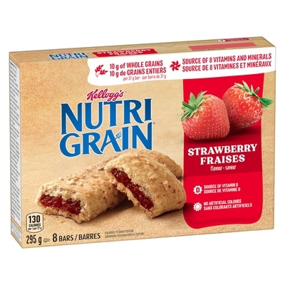 Kelloggs Nutrigrain Nutri-Grain Cereal Bars, Strawberry 8 Bars 295 g, $1.35/100g