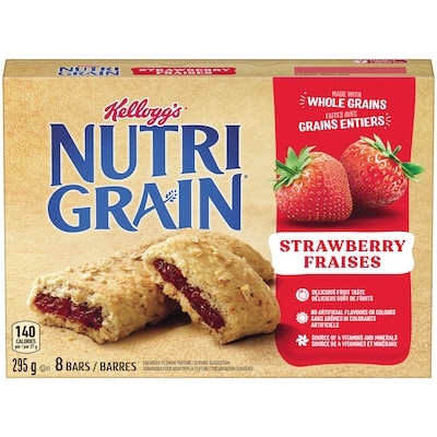 Kelloggs Nutrigrain Nutri-Grain Cereal Bars, Strawberry 8 Bars 295 g, $1.35/100g