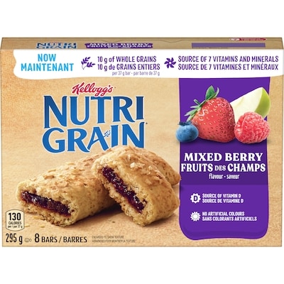 Kelloggs Nutrigrain Nutri-Grain Cereal Bars, Mixed Berry 8 Bars 295 g, $1.35/100g