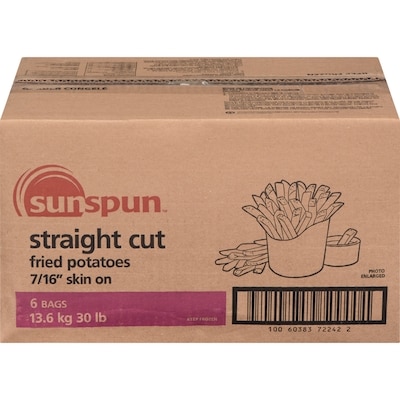 Sunspun Straight Cut Fried Potatoes Skin On, French Fries (Limit of 10) 2.27 kg, $1.50/100g