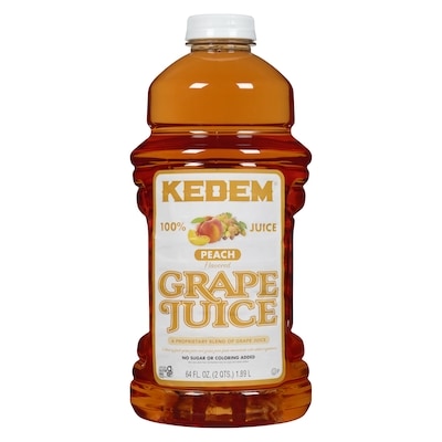 Kedem Jus de pêche et raisin 1.89 l, 0,50 $/100ml