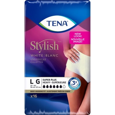 Tena Stylish Incontinence Underwear, Super Plus Absorbency, Large, 16 Count 16 ea, $1.25/1ea