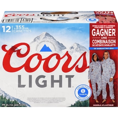 Coors Bière légère (Pièce d’identité requise au moment du ramassage) 12x355.0 ml, 0,57 $/100ml