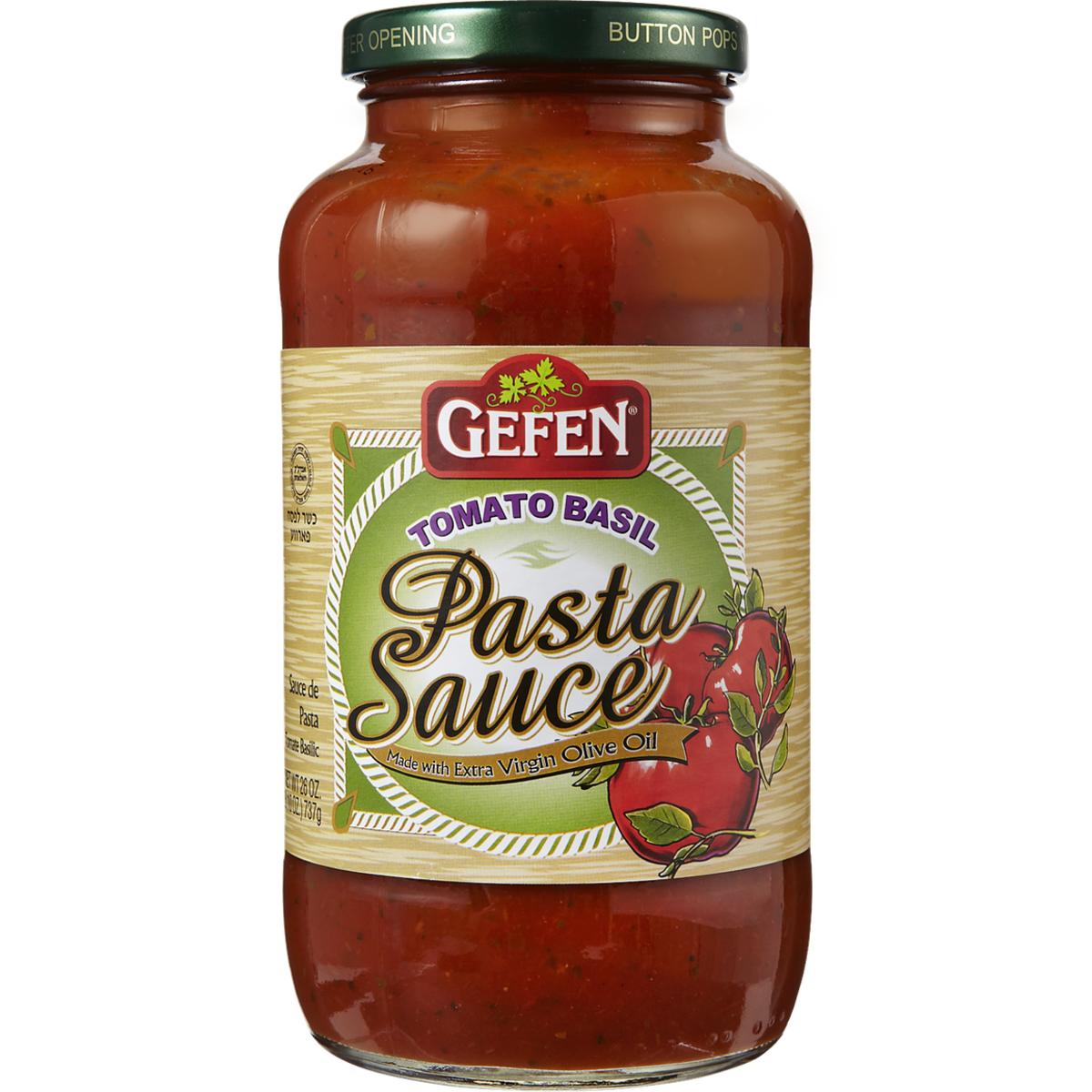 Gefen Kosher Pasta Sauce, Marinara with Basil 737 g, $0.81/100g