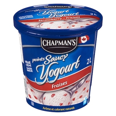 Chapman’s Yogurt glacé points saucy fraises 2 l, 0,35 $/100ml