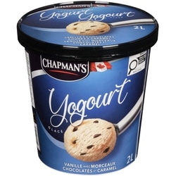 Chapman’s Yogurt glacé vanille avec morceaux de chocolaté et caramel 2 l, 0,25 $/100ml