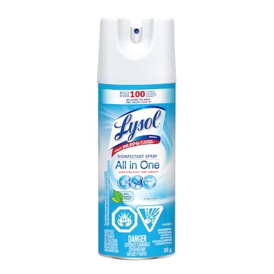 Lysol Disinfectant Spray, Crisp Linen, Disinfect and Eliminate Odours on Hard Surfaces & Fabrics 350 g, $1.57/100g