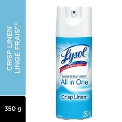 Lysol Spray Désinfectant Linge frais, Désinfecte et élimine les odeurs sur les surfaces dures et les tissus 350 g, 1,57 $/100g