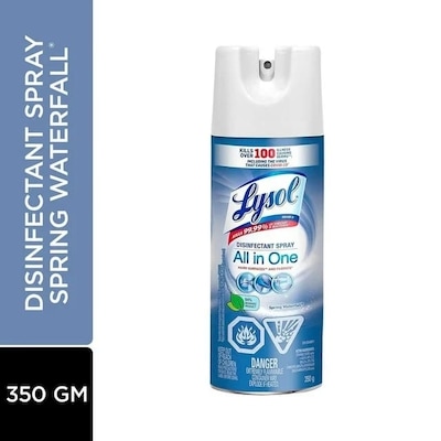 Lysol Spray Désinfectant Cascade du printemps, Désinfecte et élimine les odeurs sur les surfaces dures et les tissus 350 g, 1,43 $/100g