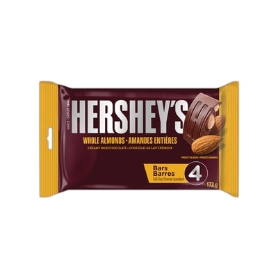 Hershey’s Barres De Chocolat Au Lait Crémeux Avec Amandes Entières , Format Standard 172 g, 3,37 $/100g