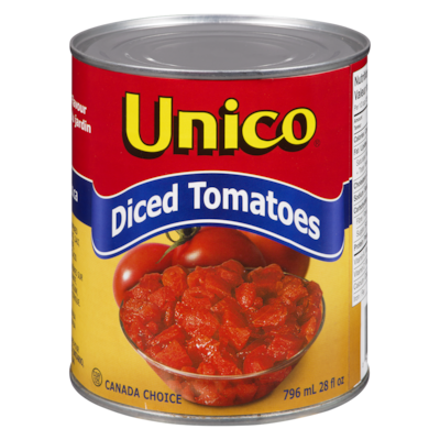 Unico Diced Tomatoes 796 ml, $0.25/100ml