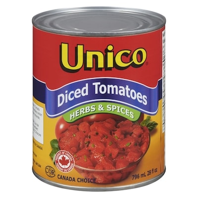 Unico Diced Tomatoes, Herbs & Spices 796 ml, $0.25/100ml