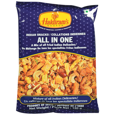 Haldiram’s Casse-croûte All In One 160 g, 1,24 $/100g