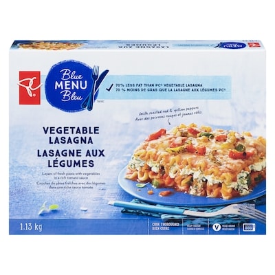 PC Blue Menu Vegetable Lasagna 1.13 kg, $0.80/100g