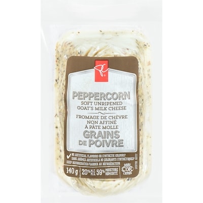 President's Choice Goat Milk Cheese, Peppercorn 140 g, $4.29/100g