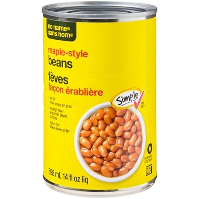 No Name Maple-Style Beans  398 ml, $0.50/100ml