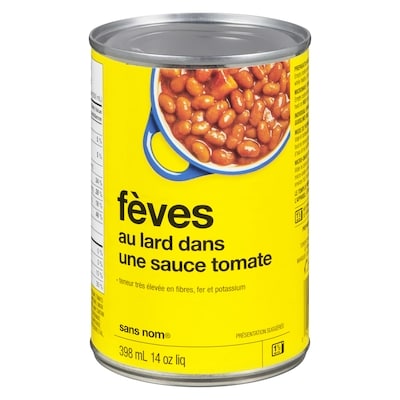 Sans Nom Fèves au lard dans une sauce tomate 398 ml, 0,50 $/100ml