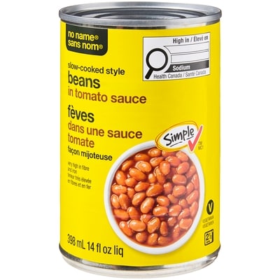 No Name Slow-Cooked Beans In Tomato Sauce 398 ml, $0.50/100ml