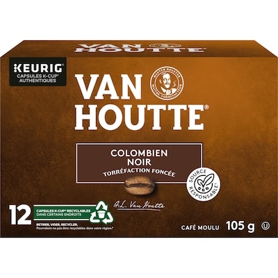 Van Houtte Capsules K-Cup de café colombien noir, torréfaction foncée, 12 unités 12 ea, 1,21 $/1ch