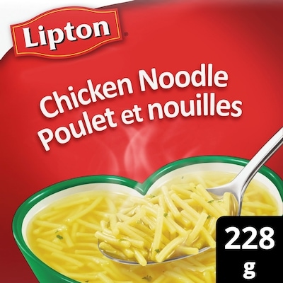 Lipton Mélange à Soupe Poulet et Nouilles 25% moins de sel 228 g, 1,88 $/100g