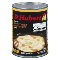 St Hubert Soupe poulet et riz 540 ml, 0,46 $/100ml