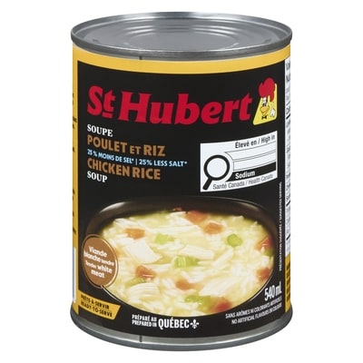 St Hubert Soupe poulet et riz faible en sel 540 ml, 0,56 $/100ml