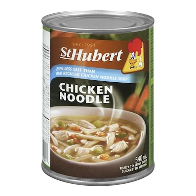 St Hubert Low Salt Chicken Noodle Soup 540 ml, $0.56/100ml