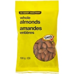 No Name Whole Almonds 100 g, $5.50/100g