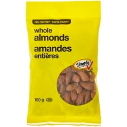 Sans Nom Amandes entières 100 g, 5,50 $/100g