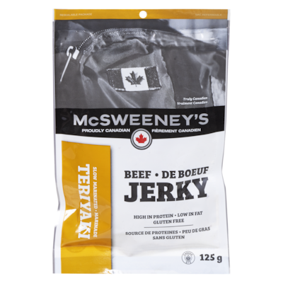 McSweeneys Charqui de bœuf teriyaki 125 g, 8,39 $/100g