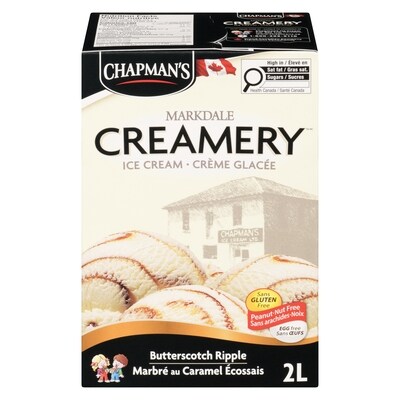 Chapman’s Markdale Creamery Marbré au caramel écossais crème glacée 2 l, 0,27 $/100ml
