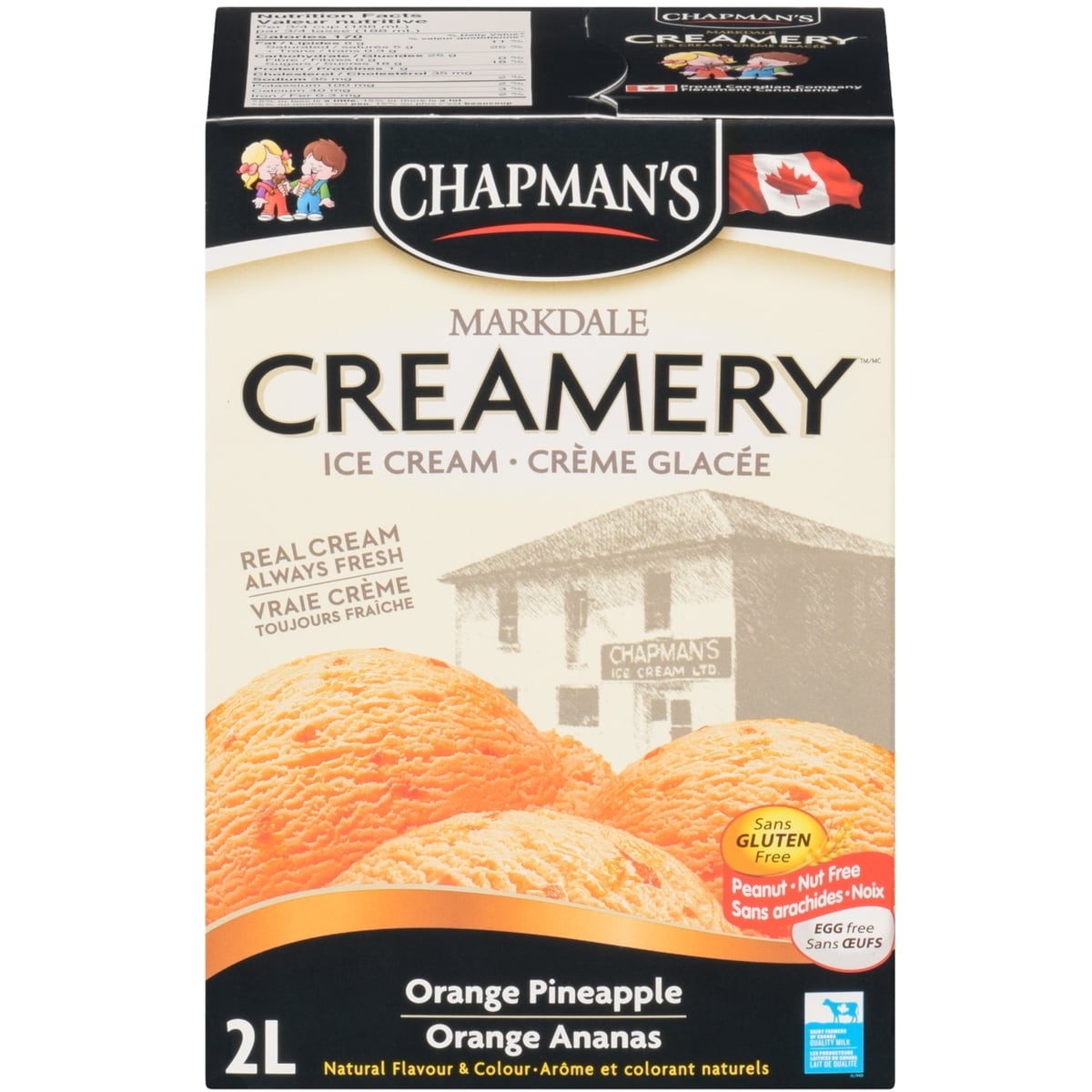 Chapmans Markdale Creamery Orange Pineapple Ice Cream 2 l, $0.28/100ml