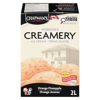 Chapman’s Markdale Creamery Orange ananas crème glacée 2 l, 0,27 $/100ml