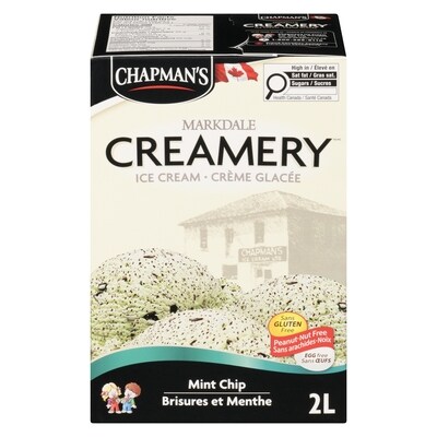 Chapman’s Markdale Creamery Brisures et menthe crème glacée 2 l, 0,27 $/100ml