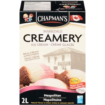 Chapmans Markdale Creamery Neapolitan Ice Cream 2 l, $0.25/100ml