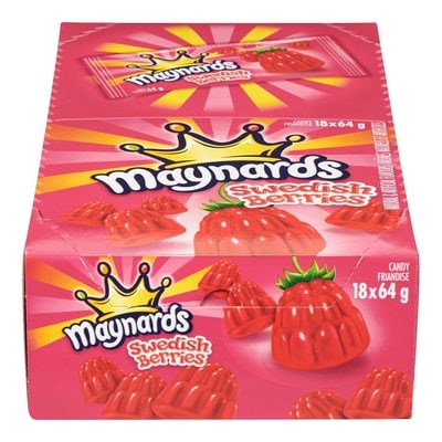 Maynards Friandise gélifiée Swedish Berries, la marque de bonbons numéro 1 au Canada (emballage de 18) 18x64.0 g, 1,87 $/100g