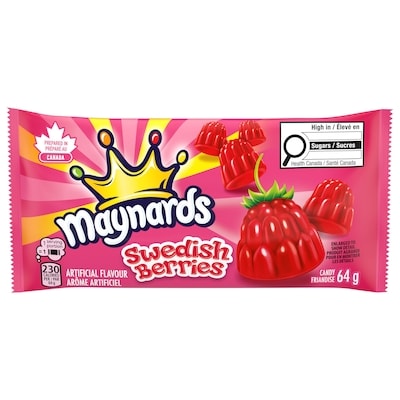 Maynards Friandise gélifiée Swedish Berries, la marque de bonbons numéro 1 au Canada 64 g, 2,80 $/100g