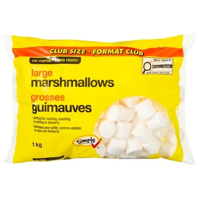 Sans Nom Grosses guimauves, format club 1 kg, 0,80 $/100g