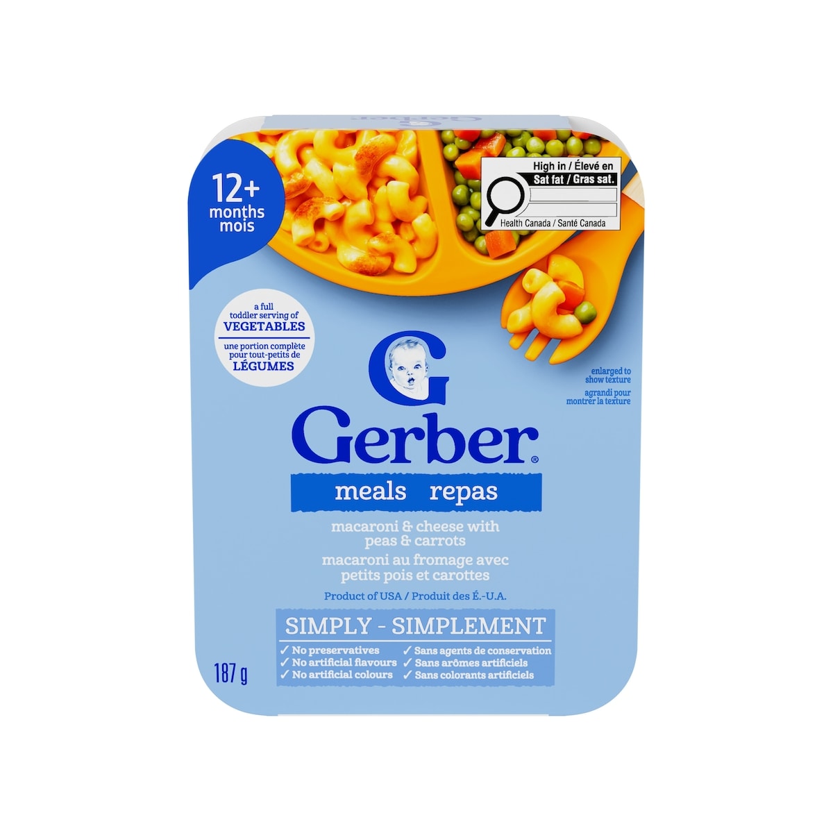 Gerber Macaroni & Cheese With Peas & Carrots